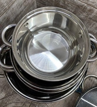
Набір посуду з 12 предметів
Набір кухонного посуду із 7-шаровим дном RAINBERG-R. . фото 6