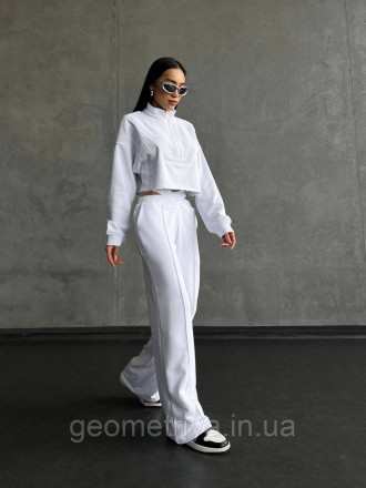 
Трикотажный костюм оверсайз белого цвета 
Параметры:
XS/S : ОГ 82-90, талия 62-. . фото 7