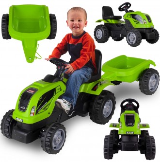 Для дітей трактор на педалях із причепом MMX MICROMAX (01-011) колір зелений
Ігр. . фото 9