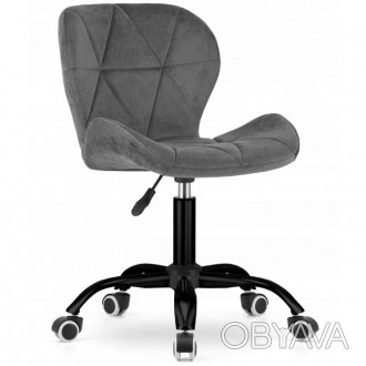 Велюровый стул кресло на колесах с черной металлической крестовиной Bonro B-531.. . фото 1
