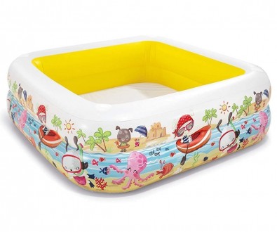 Дитячий надувний басейн зі знімним навісом, кульками 10 штук Intex 57470-1 "Аква. . фото 8