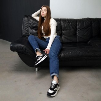 Жіночі кросівки Allshoes 584917 зі стильним поєднанням чорного та білого кольорі. . фото 5