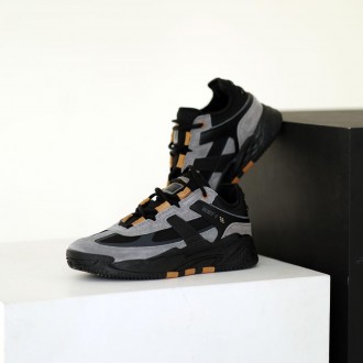 Чоловічі кросівки BaaS 584956 в стильному поєднанні чорного та сірого кольорів. . . фото 6