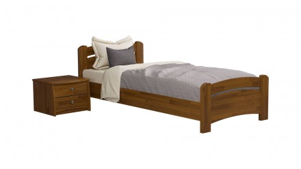 Стійке і високоякісне ліжко. Модель виконана з натурального дерева. Через малень. . фото 2