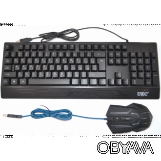 Русская проводная клавиатура + мышка UKC M710 с подсветкой
Отличная проводная кл. . фото 1