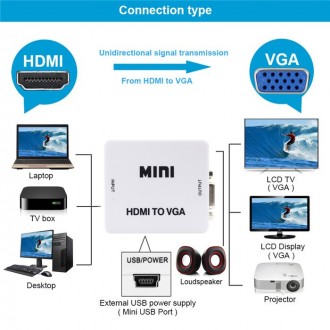 Адаптер HDMI to VGA 720p/1080p (преобразователь, конвертор, переходник) – устрой. . фото 10