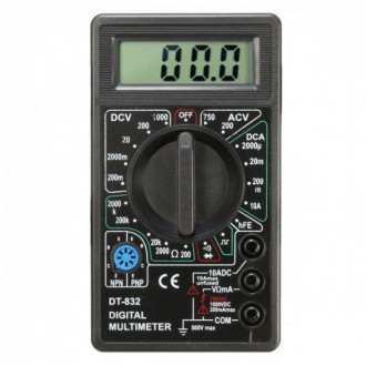 Цифровой мультиметр (тестер) DT-832
Измеряемые параметры:
- напряжение постоянно. . фото 2