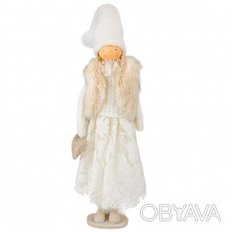 Фигурка "Кукла Зимка" выглядит невероятно нежно и благородно. Белый наряд, празд. . фото 1