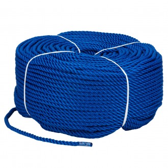 Веревка Polyester 3 strand rope 8mm*200m blue
8mm 200m blue. . фото 2