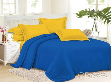 Комплект постельного белья Бязь - Желто-голубой полуторный
Простынь: 150x210 см.. . фото 1
