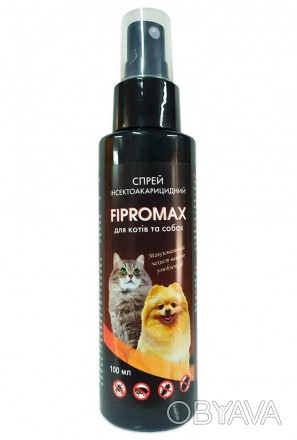 Спрей "Фіпромакс" (Fipromax) інсектоакаріцидний для собак, 100 мл Це високоактив. . фото 1