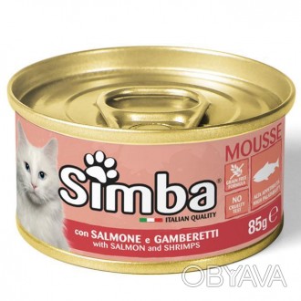 SIMBA MOUSSE WITH SALMON AND SHRIMPS - это полнорационный корм для кошек. Мягкий. . фото 1