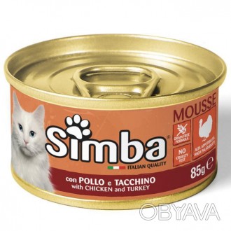 SIMBA MOUSSE WITH CHICKEN AND TURKEY - это полнорационный корм для кошек. Мягкий. . фото 1
