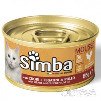 SIMBA MOUSSE WITH HEART AND CHICKEN LIVERS - это полнорационный корм для кошек. . . фото 1