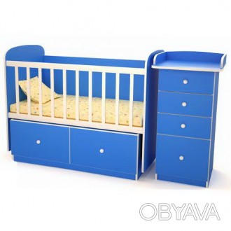 Кровать для новорожденных "Кроха" 60х120 см. Функция укачивания, Синий