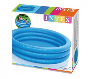 Надувной бассейн Кристалл Intex круглый, с высокими бортиками для детей от 3 лет. . фото 2