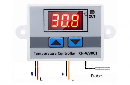 Цифровий регулятор температури з вологозахищеним датчиком температури, -50 ~ +11. . фото 2