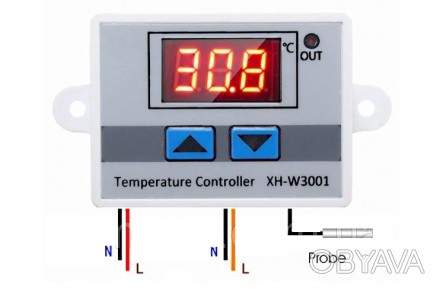Цифровий регулятор температури з вологозахищеним датчиком температури, -50 ~ +11. . фото 1