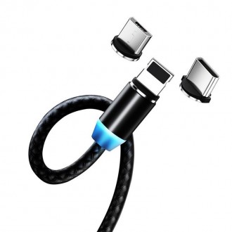 Кабель ColorWay Magnetic USB-Lightning/MicroUSB/USB-C, 2.4А, 1м, Black 
 
Отправ. . фото 3