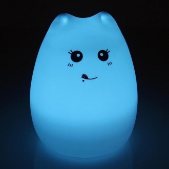 Силиконовый LED ночник-лампа Кошечка украсит любой интерьер и особенно пригодитс. . фото 5