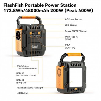 
Мобильная зарядная станция FlashFish PPS-400 предназначена для резервного питан. . фото 4