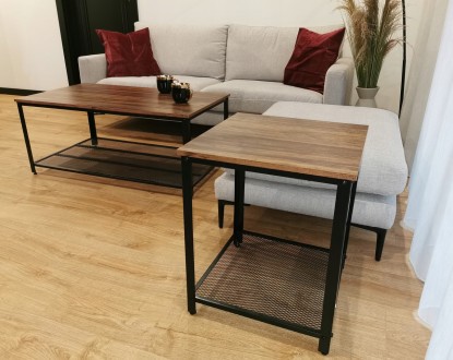 
	Практичный двухуровневый стол со стальным каркасом для гостиной, комнаты или с. . фото 4
