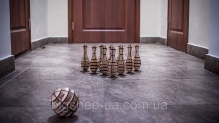 Конструктор Eco Wood Art для игры в миниатюрный боулинг в домашних условиях. Соб. . фото 5