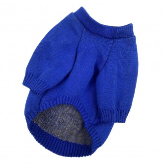 Теплая модная одежда для собак вязаный шерстяной свитер сине-жёлтый унисекс разн. . фото 3
