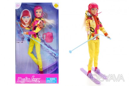 Лялька Defa на лижах з аксесуарами 8373 в коробці 33,5*6,5*18 см. . фото 1