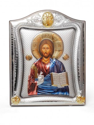 Ексклюзивная серебряная икона с Греции
Спаситель Иисус 20х25см
 К Вашему внимани. . фото 2