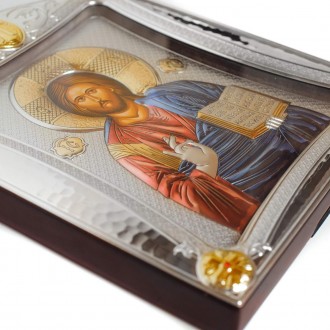 Ексклюзивная серебряная икона с Греции
Спаситель Иисус 20х25см
 К Вашему внимани. . фото 6