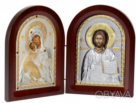 Ікона книжечка Вишгородся Богородиця та Спаситель Ісус 10х14см диптих. . фото 1