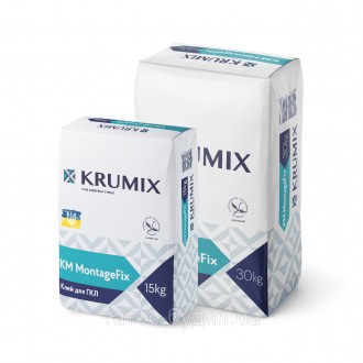 Предлагаем прямые поставки: Клей для гипсокартона MontageFix TM KRUMIX, 30 кг (а. . фото 2