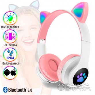 Дитячі навушники з вушками Cat ear headphones VZV-23M
Бездротові навушники світн. . фото 1