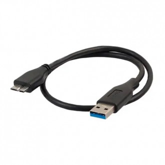 Кабель USB 3.0 - USB Micro-B, 1м, грубый, черный. Ровно. фото 1 Кабель USB 3.0 - USB Micro-B, 1м, грубый, черный. Ровно. фото 1
