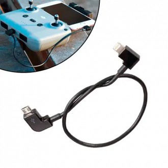 Кабель OTG MicroUSB – Lightning для пульта DJI Spark, Mavic ProAir, 28см. Ровно. фото 1 Кабель OTG MicroUSB – Lightning для пульта DJI Spark, Mavic ProAir, 28см. Ровно. фото 1