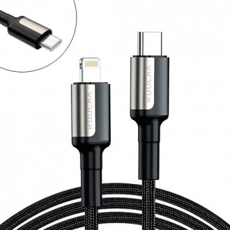 Кабель Type-C - Lightning 1м KUULAA 30Вт PD, в оплетке. Ровно. фото 1 Кабель Type-C - Lightning 1м KUULAA 30Вт PD, в оплетке. Ровно. фото 1