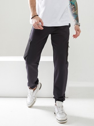 Мужские спортивные брюки, низ брюк на резинке, выполнены из трикотажа двунить пе. . фото 3