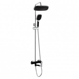 Душова система універсальна Qtap Grand на три споживача (з виливом) QTGRABCR1004 Chrome/Black. Одеса. фото 1 Душова система універсальна Qtap Grand на три споживача (з виливом) QTGRABCR1004 Chrome/Black. Одеса. фото 1