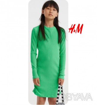 Трикотажное платье H&M с длинными рукавами в рубчик.
Состояние: новое с бир. . фото 1