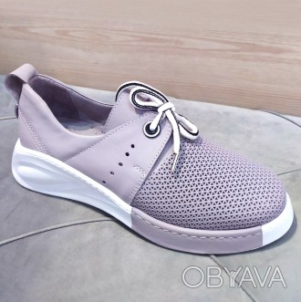 Мокасины женские из натуральной кожи Nemca, сиреневого цвета. 37 (23,5см)