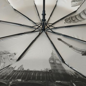 Женский зонт-полуавтомат на 10 спиц из фибергласса с пластиковым окончанием, кра. . фото 4