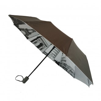 Женский зонт-полуавтомат на 10 спиц из фибергласса с пластиковым окончанием, кра. . фото 2