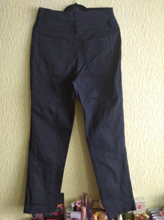 Плотные коттоновые стрейчевые штаны,брюки, р.42, Италия.
Цвет - синий, ткань пр. . фото 3