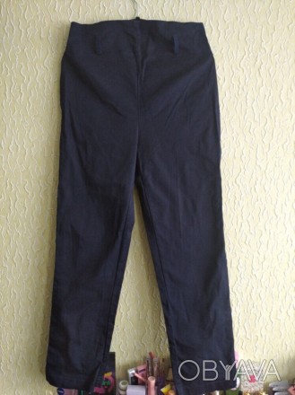 Плотные коттоновые стрейчевые штаны,брюки, р.42, Италия.
Цвет - синий, ткань пр. . фото 1