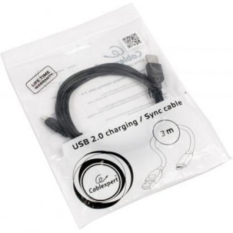 Дата кабель USB 2.0 AM to Micro 5P 3.0m Cablexpert (CCP-mUSB2-AMBM-10) - качеств. . фото 5