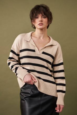 Жіночий светр поло Stimma Полонія. Це стильний светр із V-подІбною горловиною та. . фото 2