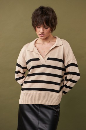 Жіночий светр поло Stimma Полонія. Це стильний светр із V-подІбною горловиною та. . фото 4