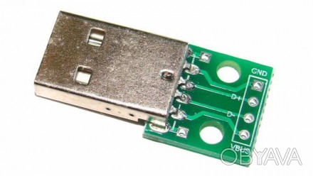 Штекер USB на плате USB-A PCB с распиновкой.. . фото 1