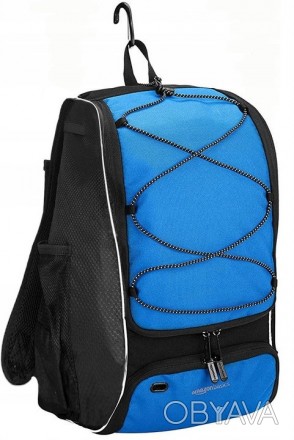 Рюкзак спортивный для тренировок 22L Amazon Basics черный с синим
Описание товар. . фото 1